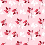 Seamless floral pattern. Background with pink leaves.