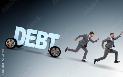 Business concept of debt and borrowing photo