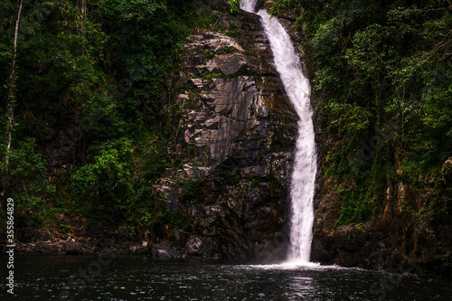 Small Waterfall in  tropical  rain  forest