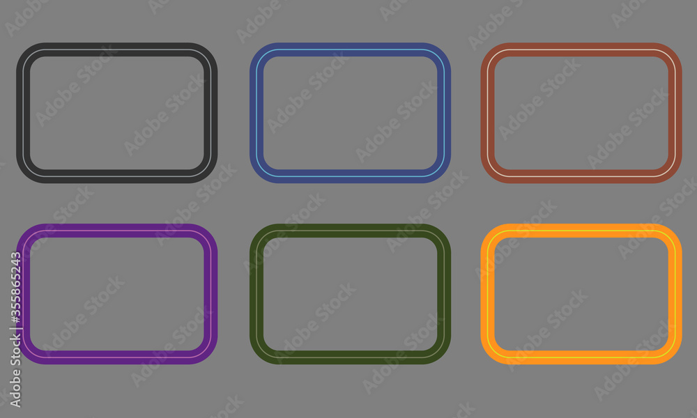 Minimalist square frames 6 pcs. Blanks, isolated vector Illustration