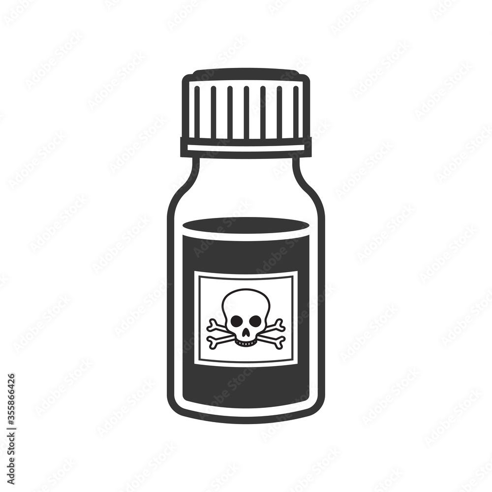Poison bottle icon on white background. Vector Poison bottle icon on white background. Vector