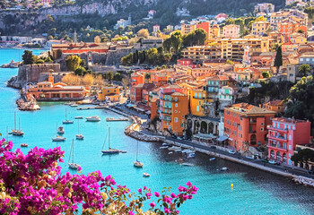 Fotobehang Nice Villefranche-sur-Mer in de zomer  © Stockbym