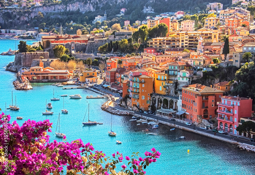 Villefranche-sur-mer on the French Riviera in summer photo