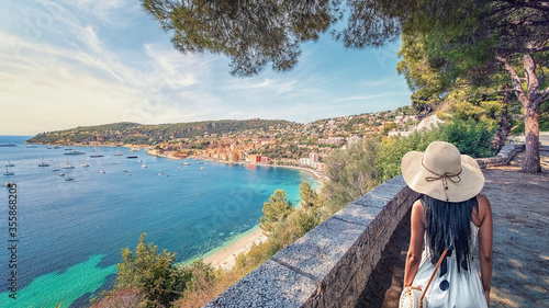 Villefranche-sur-mer on the French Riviera in summer