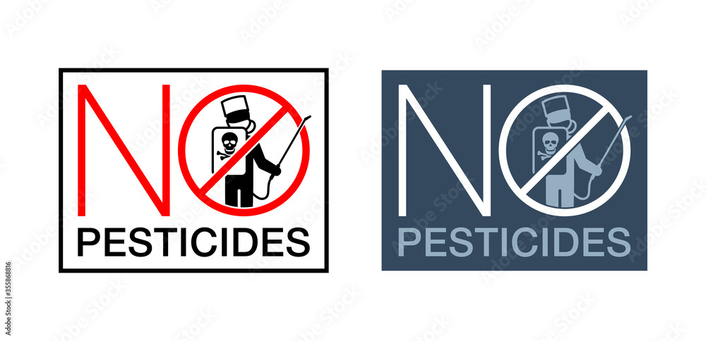 No Pesticides sign - crossed out man with sprayer and personal ...