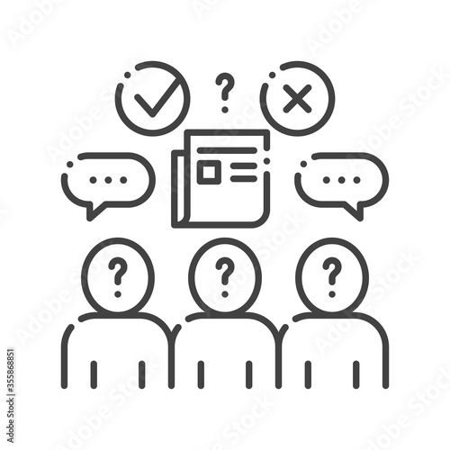 Lying black line icon. Verbal bullying. Harassment, social abuse and violence. Sign for web page, mobile app, button, logo. Editable stroke.
