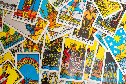 A deck of tarot cards. Fortune telling  prediction. Magic