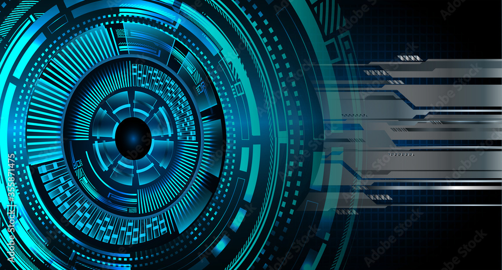 Blue eye cyber circuit future technology concept background Blue eye cyber circuit future technology concept background
