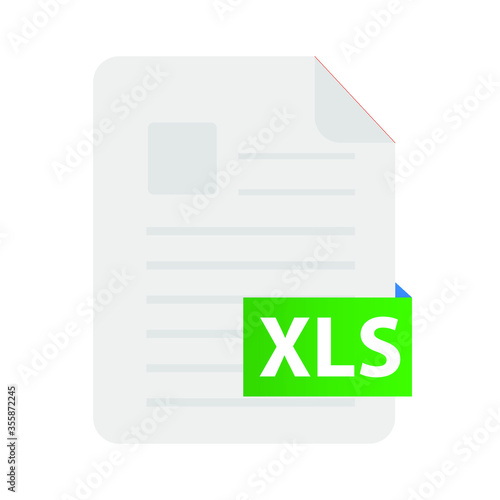 The XLS icon. File format symbol. Flat Vector illustration © murat