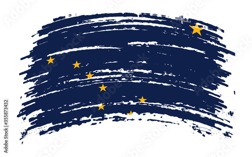 Alaska flag in grunge brush stroke, vector
