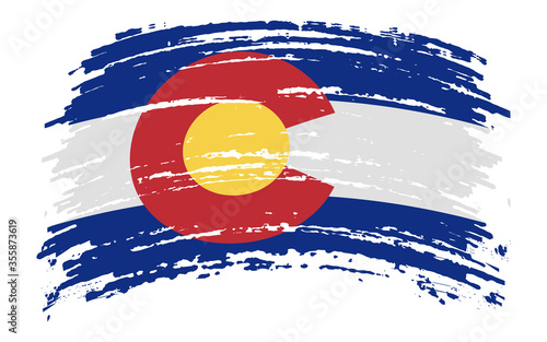 Colorado flag in grunge brush stroke, vector