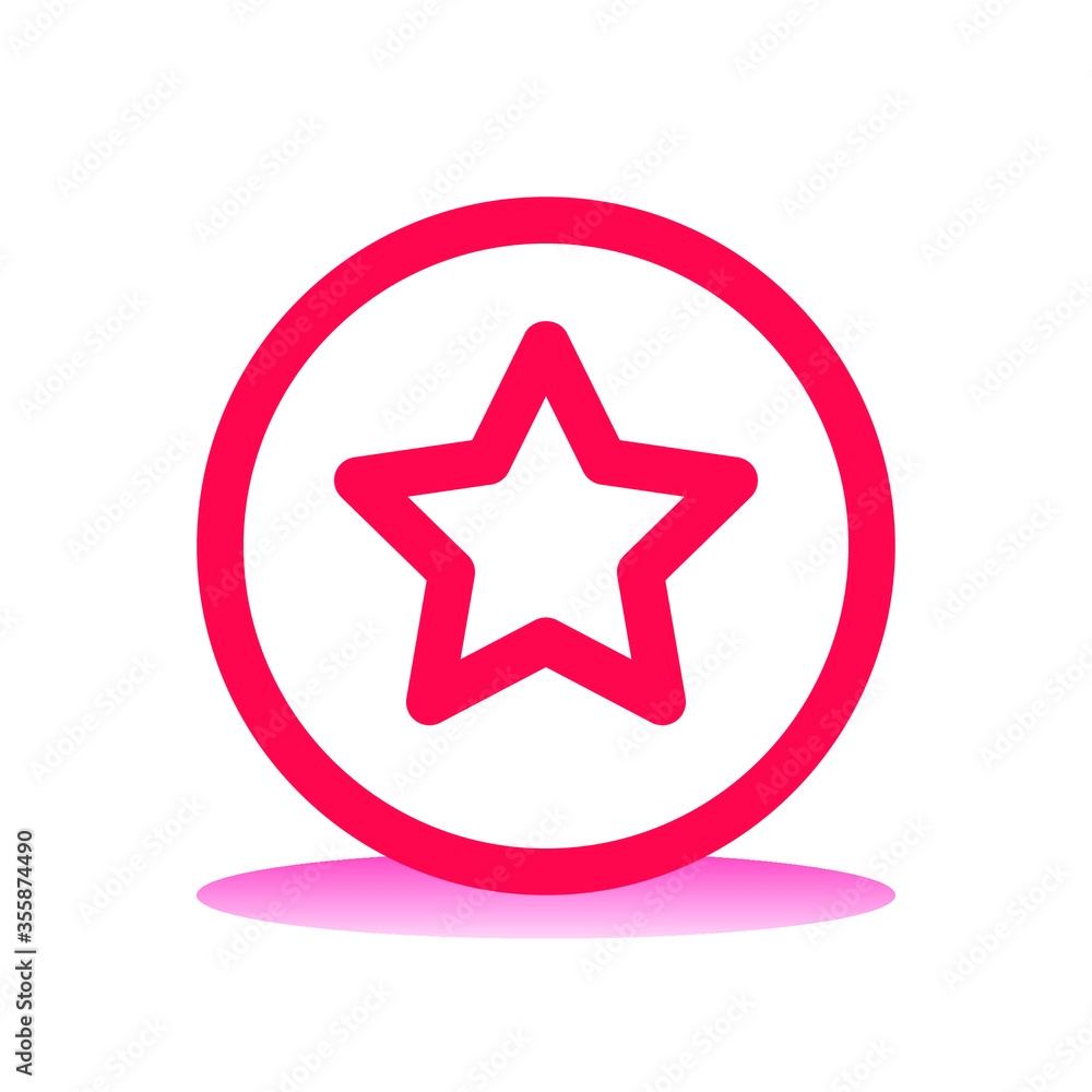 Favourite Icon Design. Red Line Style Favourite Icon Design. Red Line Style