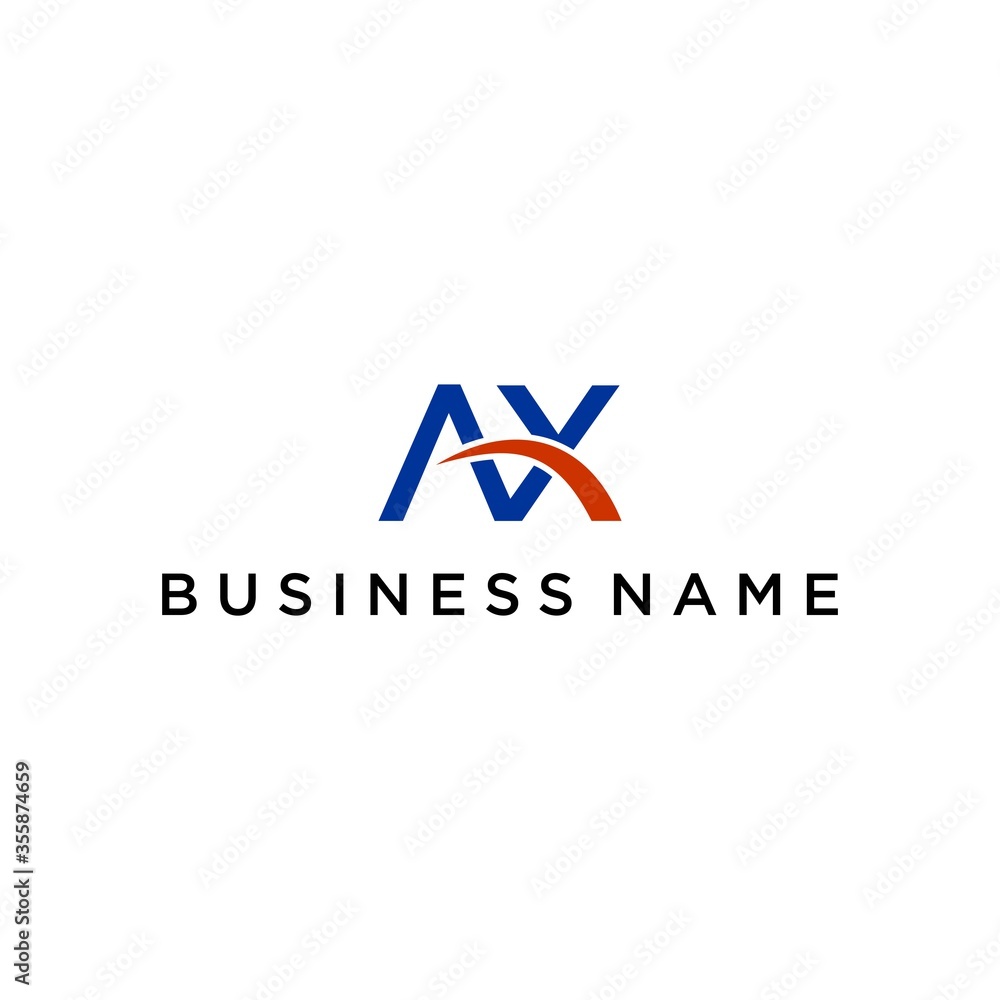 Initial Logo Design with Abstract Ax and Arrow Symbol for Business and Company Branding, Featuring Blue, White, and Swoosh Elements Initial Logo Design with Abstract Ax and Arrow Symbol for Business and Company Branding, Featuring Blue, White, and Swoosh Elements