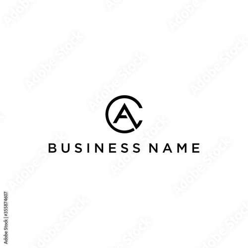 initial ac logo,ca vector with flat line concept design