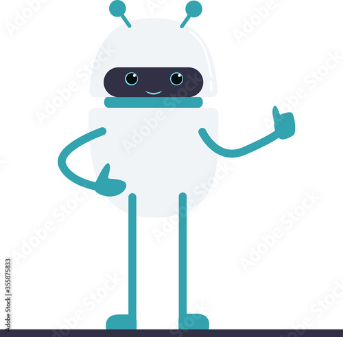 Chat bot is worth it. Robot. Vector illustration is isolated on a white background. Flat design style.