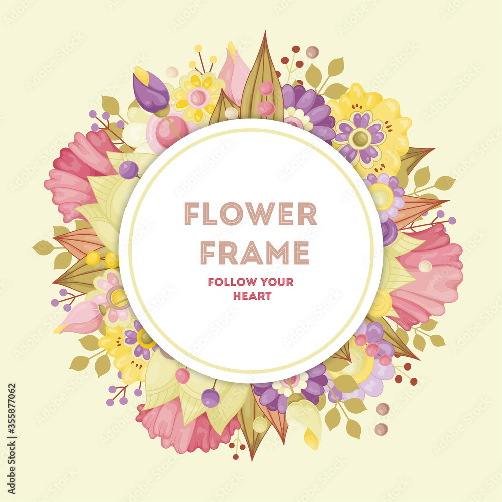 Vintage style flowers can be used as floral frames for invitations, cards, labels, discount cards, sales, for printing on paper and fabric.