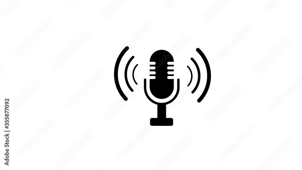 illustration of isolated, microphone illustration of isolated, microphone