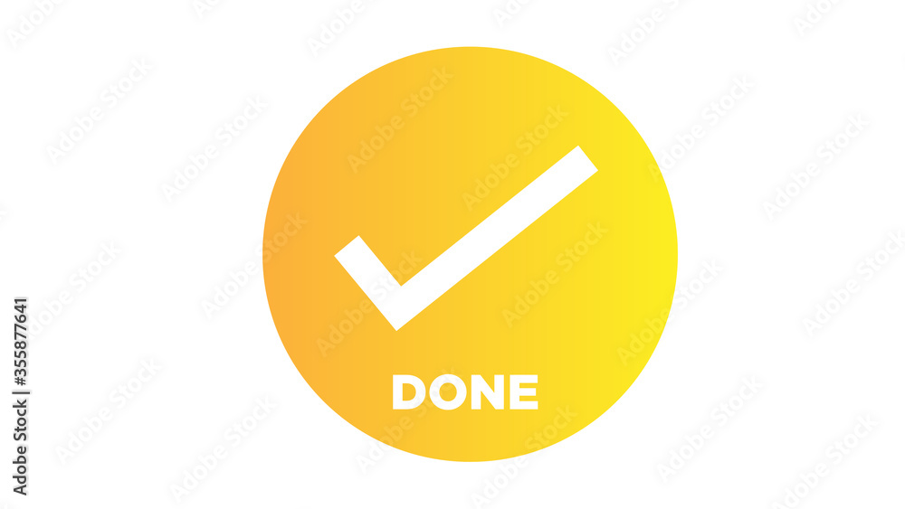 Tick symbol illustration on white background Tick symbol illustration on white background