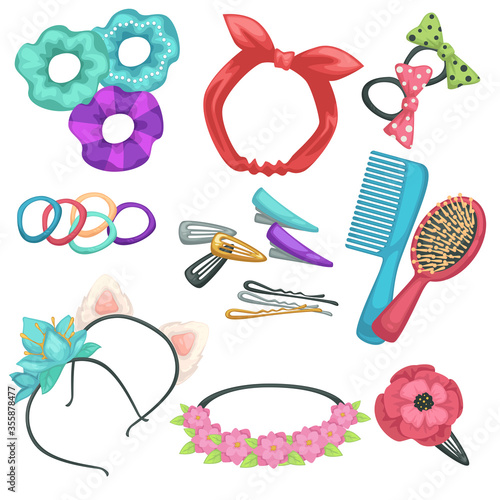 Hair styling accessories, headbands and combs with hairpins