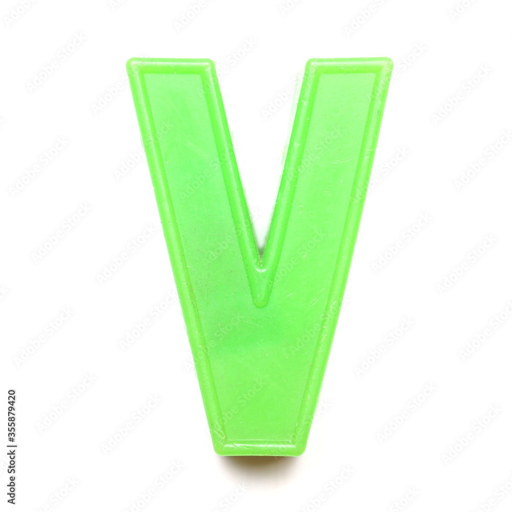 Magnetic uppercase letter V