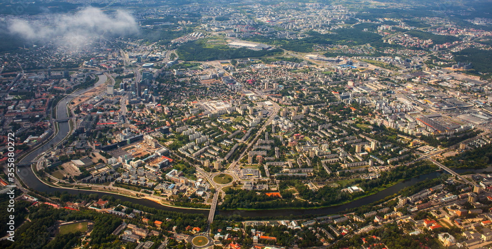 Aerial view of the Vilnius city
