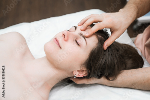 male masseur makes girl Thai head massage 7