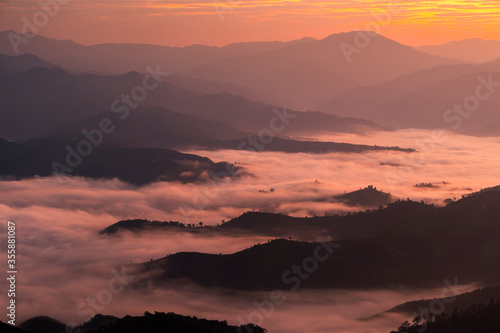 morning time view of Monk Lui Luang, Doi Thule, Tak province, Thailand, 1350 msl