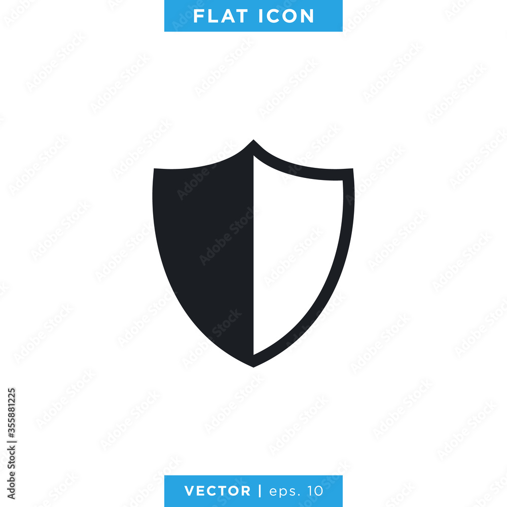 Shield icon vector logo design template. Shield icon vector logo design template.