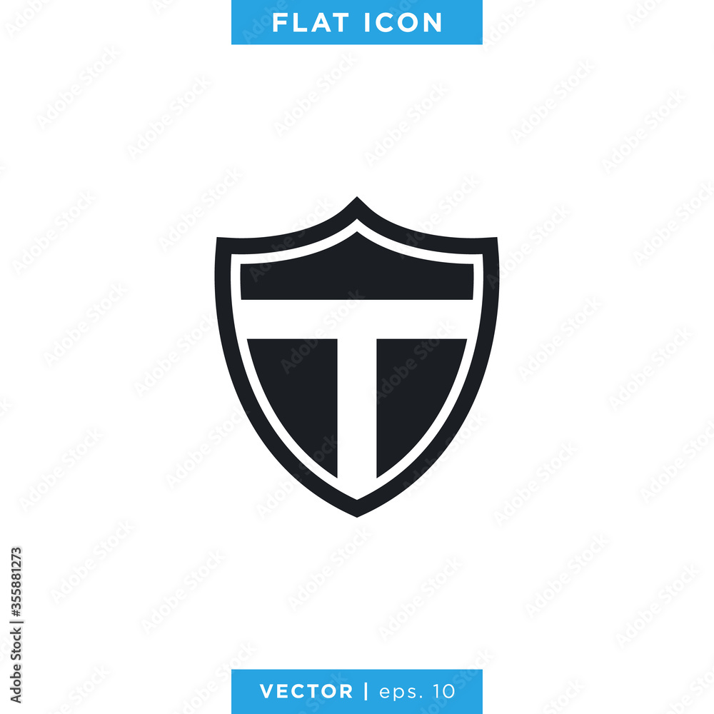 Shield icon vector logo design template. Shield icon vector logo design template.