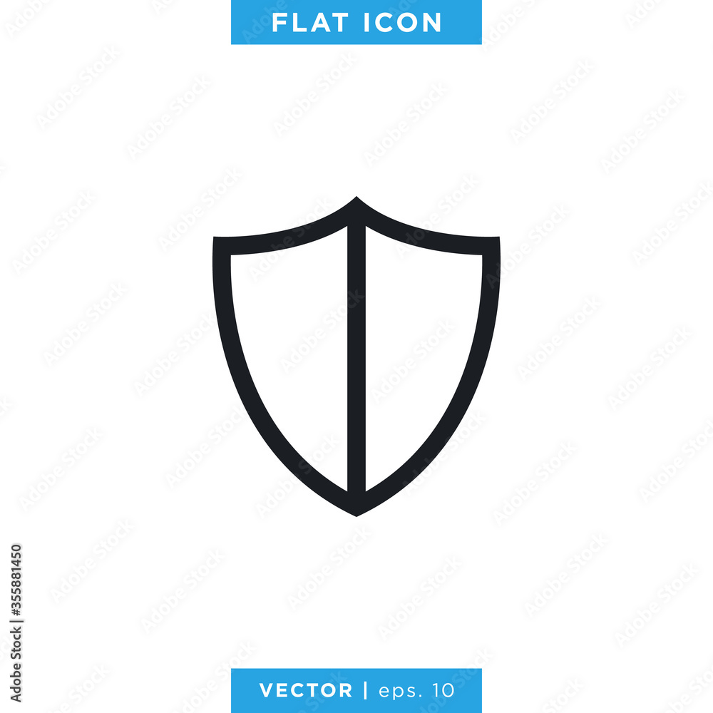 Shield icon vector logo design template. Shield icon vector logo design template.
