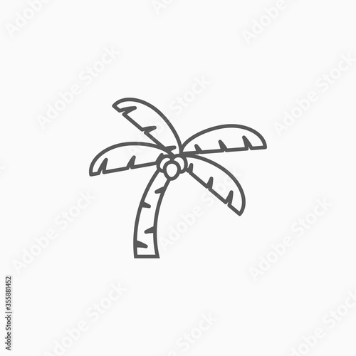 coconut tree icon, palm illustration, tree vector