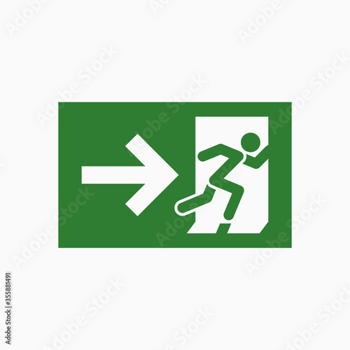 fire exit icon, emergency exit vector