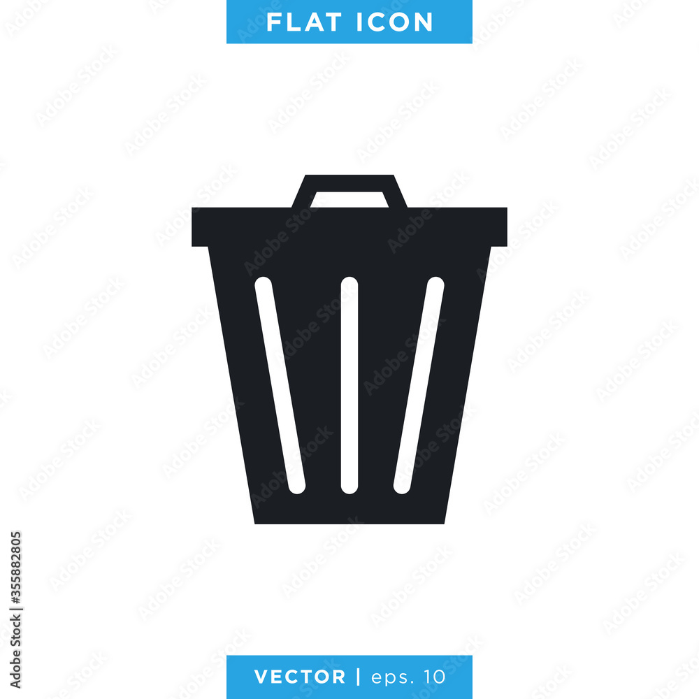 Trash can icon vector design template. Trash can icon vector design template.