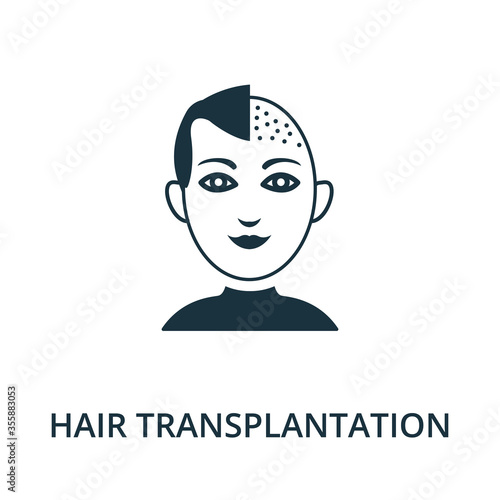 Hair Transplantation icon from plastic surgery collection. Simple line element Hair Transplantation symbol for templates, web design and infographics