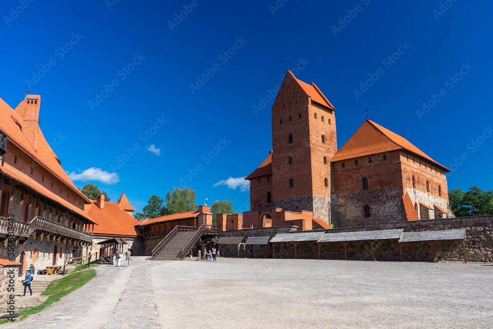 Ancient Trakai stone castle in Lithuania