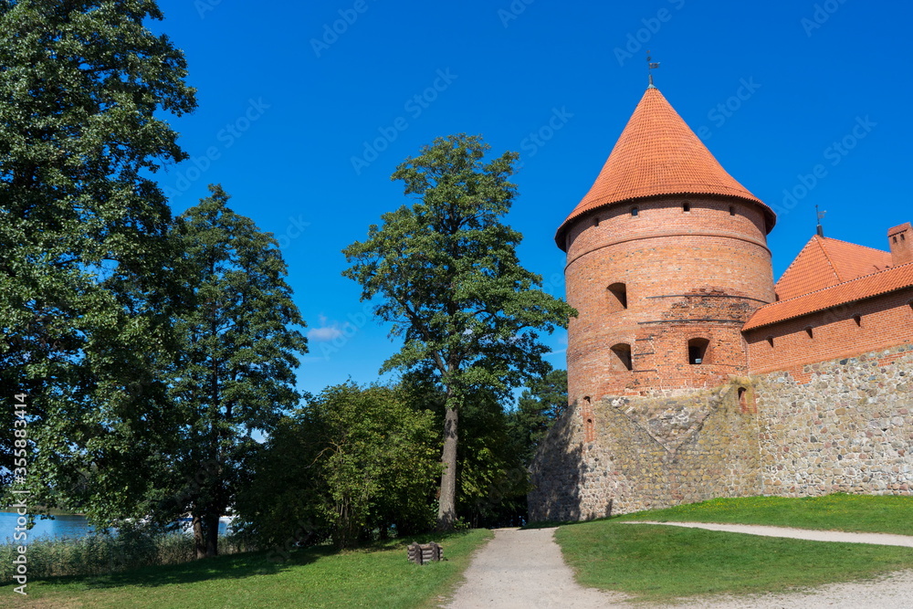 Ancient Trakai stone castle in Lithuania