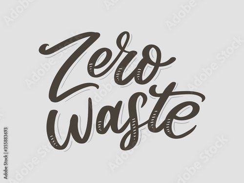 Zero waste conception Green Eco Ecology lettering text vector