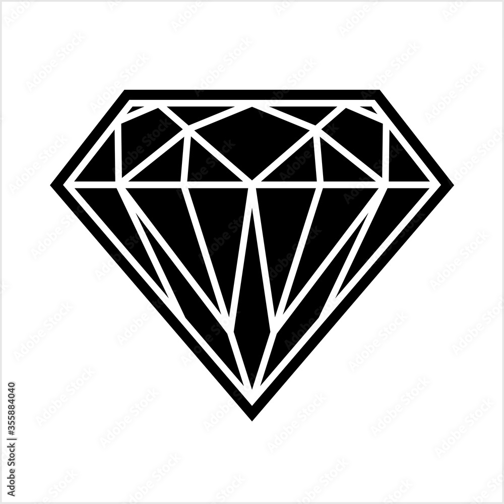 Diamond Icon, Diamond Shape Cut Face Diamond Icon, Diamond Shape Cut Face