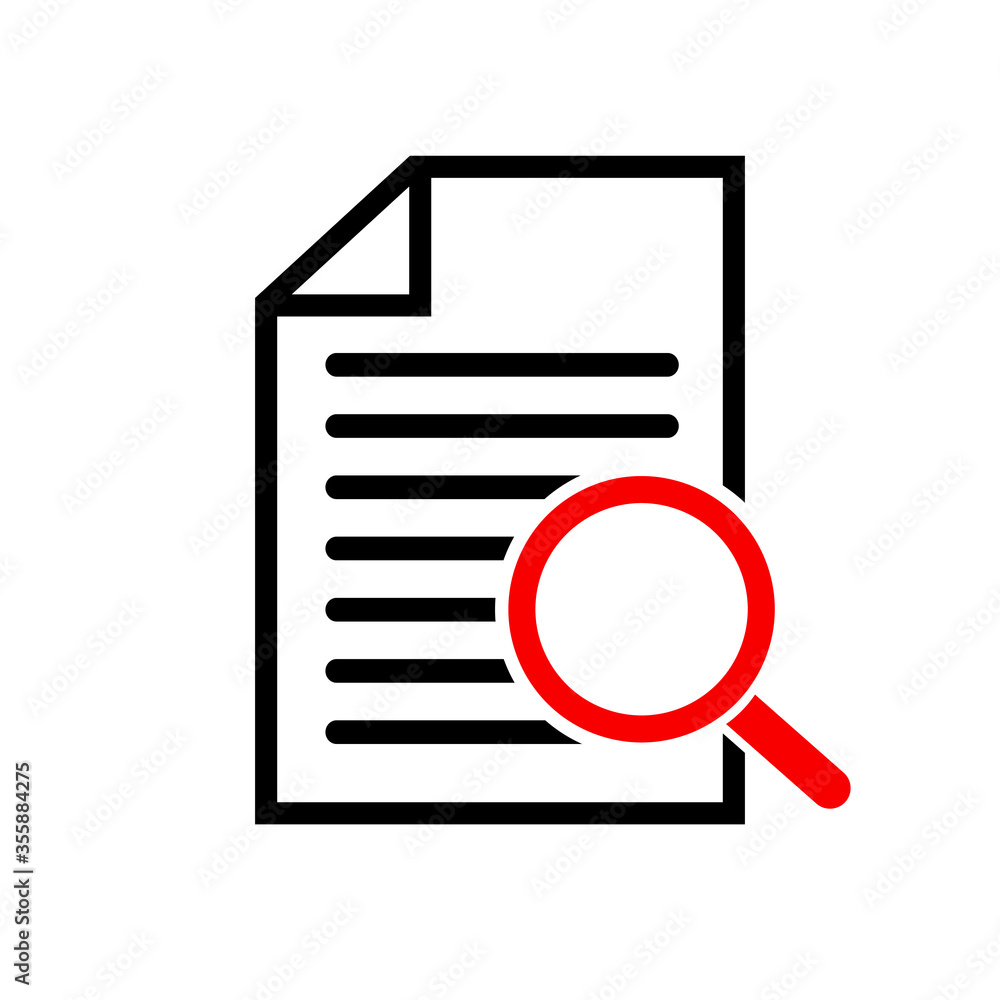 File search icon isolated on white background.Vector illustration. File search icon isolated on white background.Vector illustration.