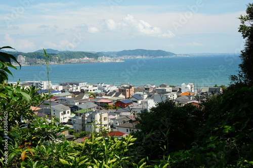 view of the bay of kamakura, Enoshima in Japan.