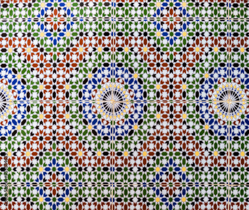 Tiles simulating tradional wall decoration in Morocco 