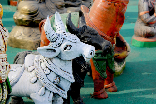 Handcrafted traditional bull Sculpture
