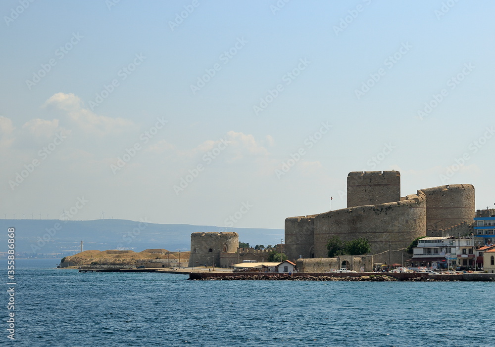 Dardanelles, Turkey - May 20, 2018: Kilitbahir castle. The castle was built in 1463 and later used in the Gallipoli wars.