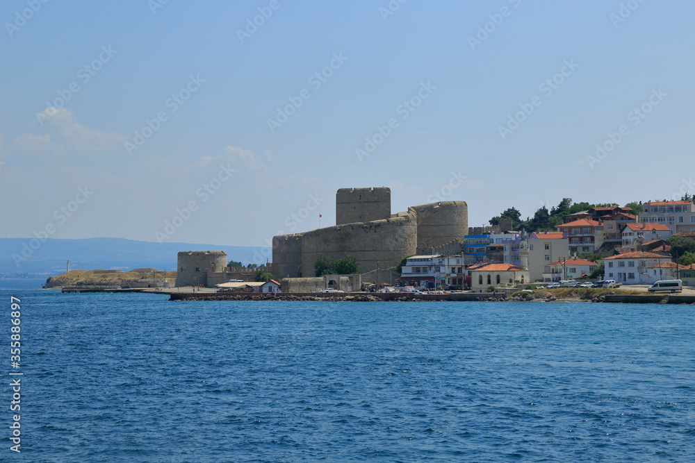 Dardanelles, Turkey - May 20, 2018: Kilitbahir castle. The castle was built in 1463 and later used in the Gallipoli wars.