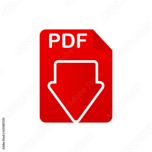 PDF File Download and Upload Document Icon Vector Logo Template
