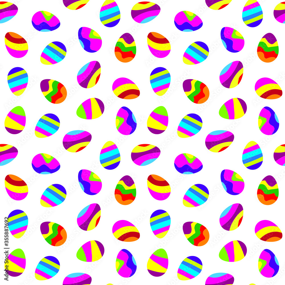 Colorful easter egg on green background seamless pattern. Vector illustration. Colorful easter egg on green background seamless pattern. Vector illustration.