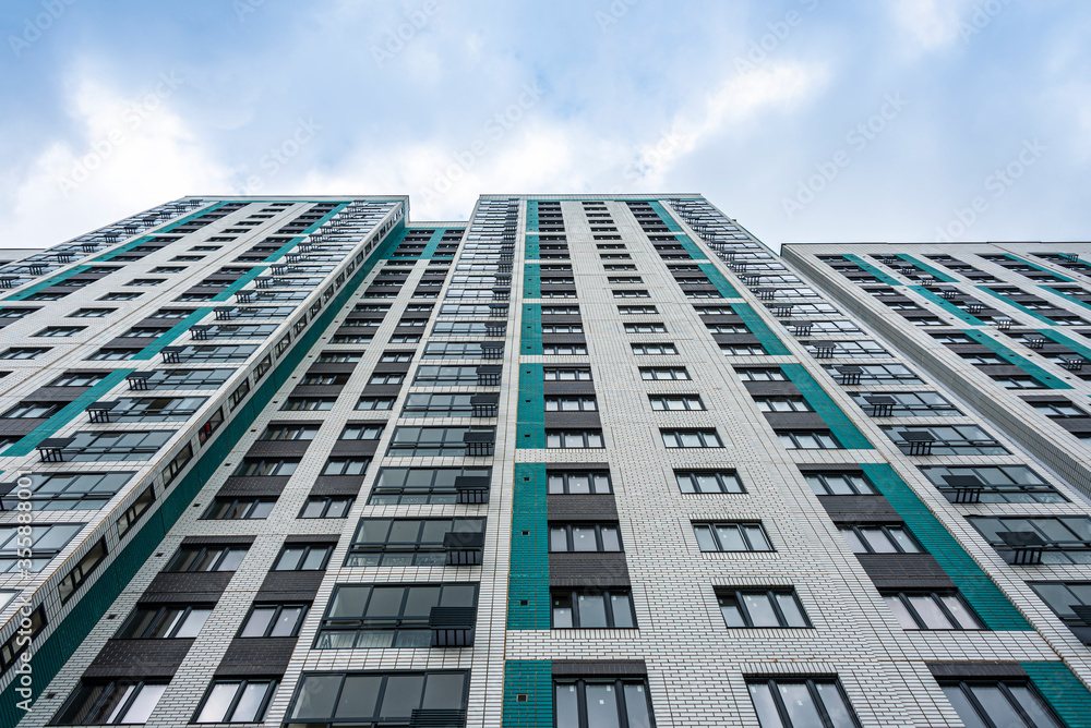 Naklejka premium Architectural lines of modern building as background 