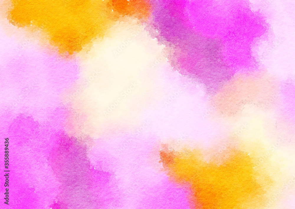 Watercolor paper background. Abstract Painted Illustration. Brush stroked painting.
