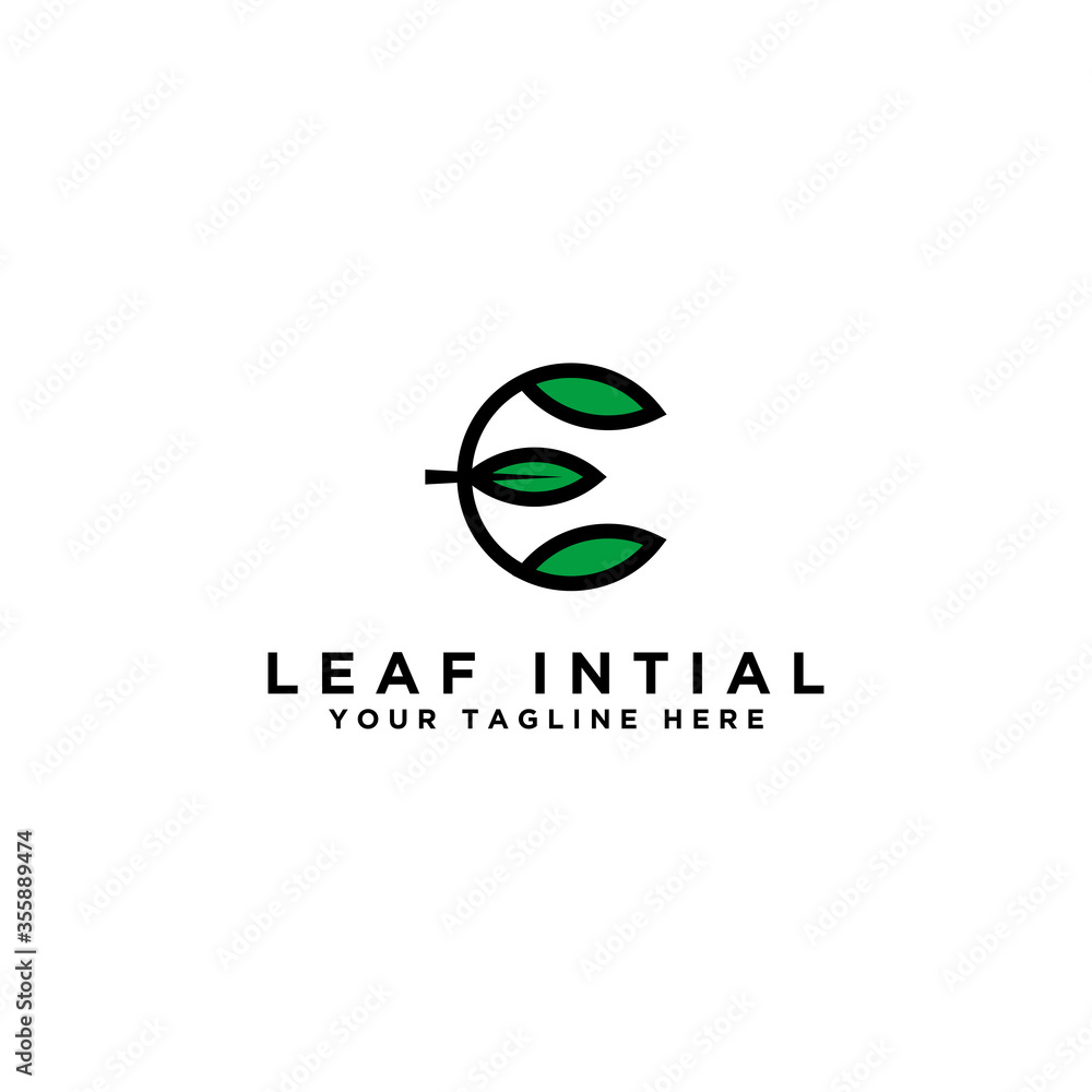 Fototapeta premium Leaf Logo Initial Letter Design E. - Vector