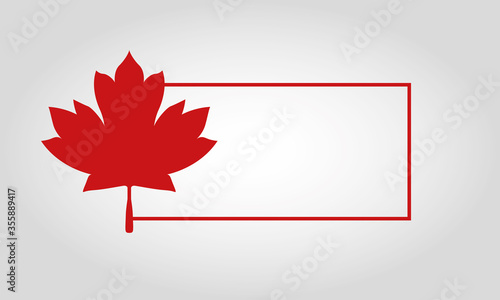 Frame with canadian maple leaf of happy canada day vector design